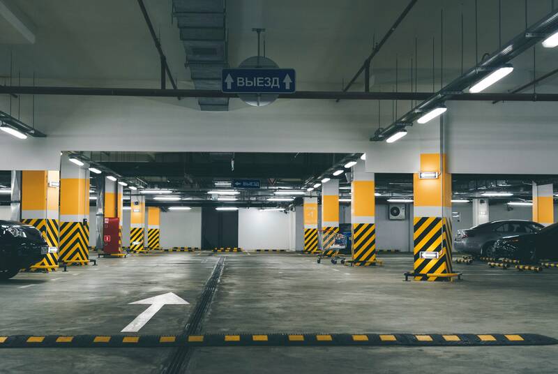 Car park in the mall.